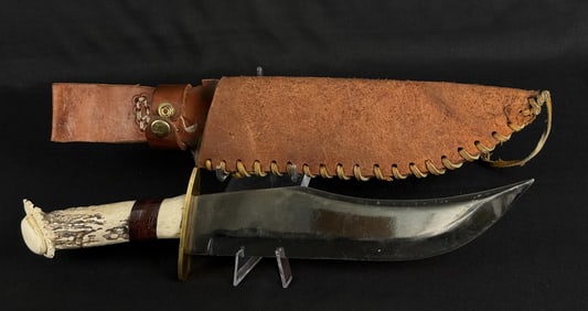 Custom Made Montana Horn Handle Bowie Knife