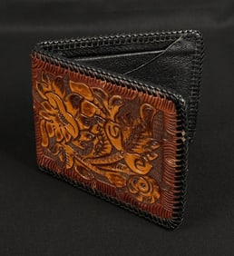 Vintage Montana Cowboy Tooled Leather Wallet