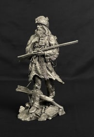 Franklin Mint Jim Pointer Pewter Fur Trapper