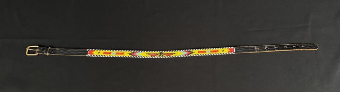 Western Beaded Leather Belt