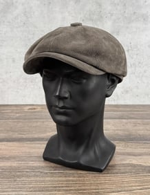 Overland Suede Leather Newsboy Cap Hat