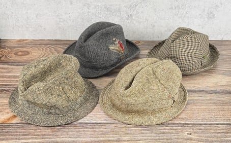 Collection of Wool Tweed Fedora Hats