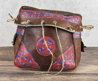Mongolian Hippie Boho Leather Messenger Saddle Bag