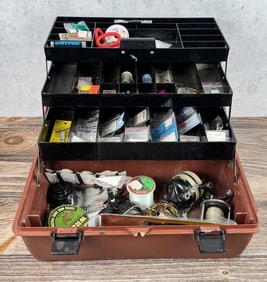 Vintage Fishing Tackle Box and Contents