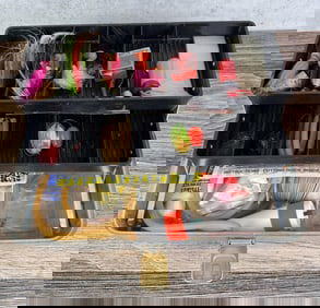 Vintage Tackle Box with Fishing Contents