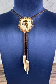Montana Elk Horn Rosette Bolo Tie