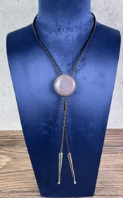 Purple Agate and Sterling Silver Bolo Tie