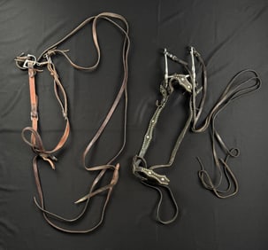 Group of Assorted Cowboy Bridles Bits