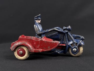 1930s Hubley Champion Police Motorcycle Toy