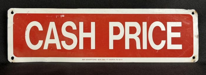 Cash Price Sign