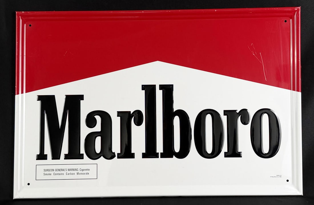 1995 Marlboro Cigarettes Sign: 15 1/2" by 23 1/2".