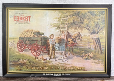 The Hickman Ebbert Co Apple Tree Wagon Tin Sign