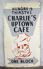 Charlies Uptown Cafe Kalispell Montana Metal Sign