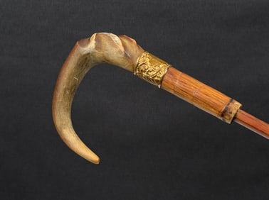 Victorian Buffalo Horn Walking Stick Cane