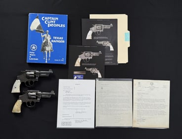 Clint Peoples Texas Ranger Engraved Pistol Set