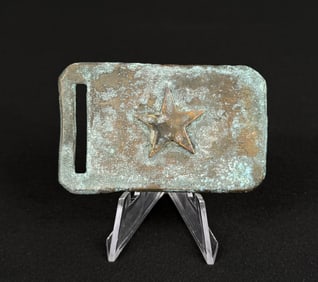 Civil War Confederate Texas Star Belt Buckle
