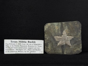 Civil War Confederate Texas Star Belt Buckle