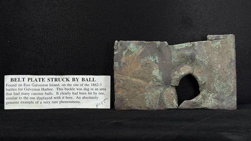 Civil War Confederate Texas Bullet Struck Buckle