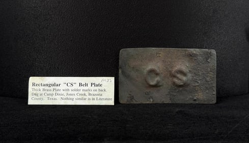 Civil War Confederate Texas CS Belt Buckle