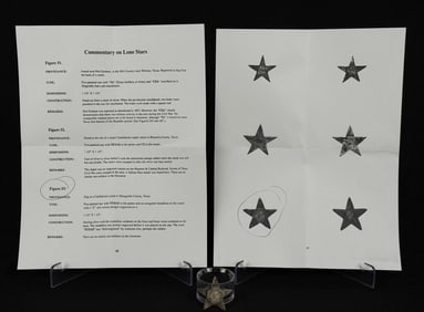 Civil War Confederate Texas Lone Star Hat Badge