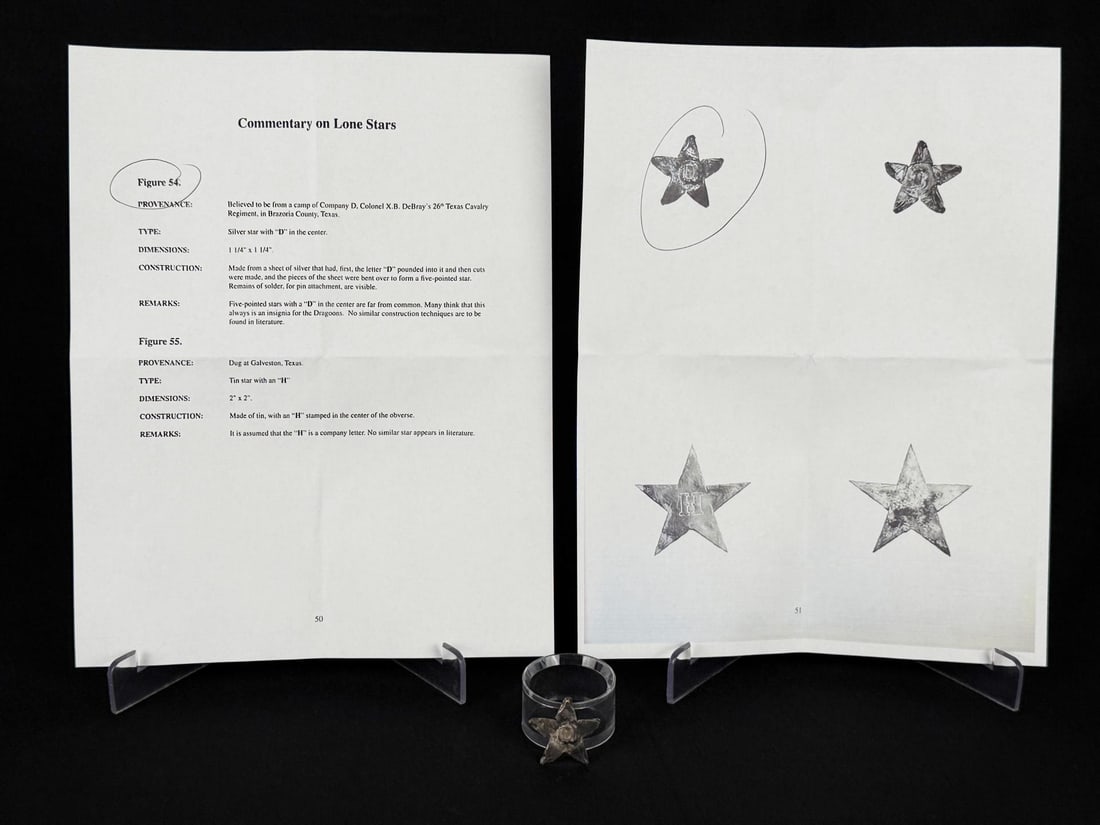 Civil War Confederate Texas Lone Star Hat Badge (1 of 4)