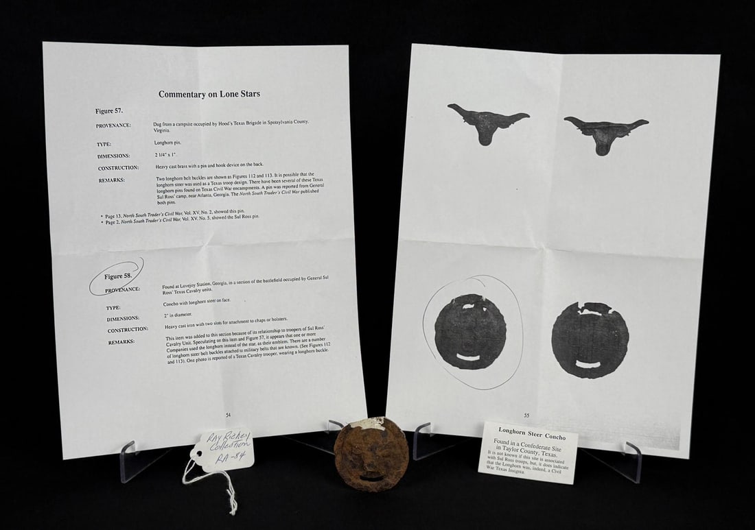 Civil War Confederate Texas Steer Concho Badge (1 of 6)