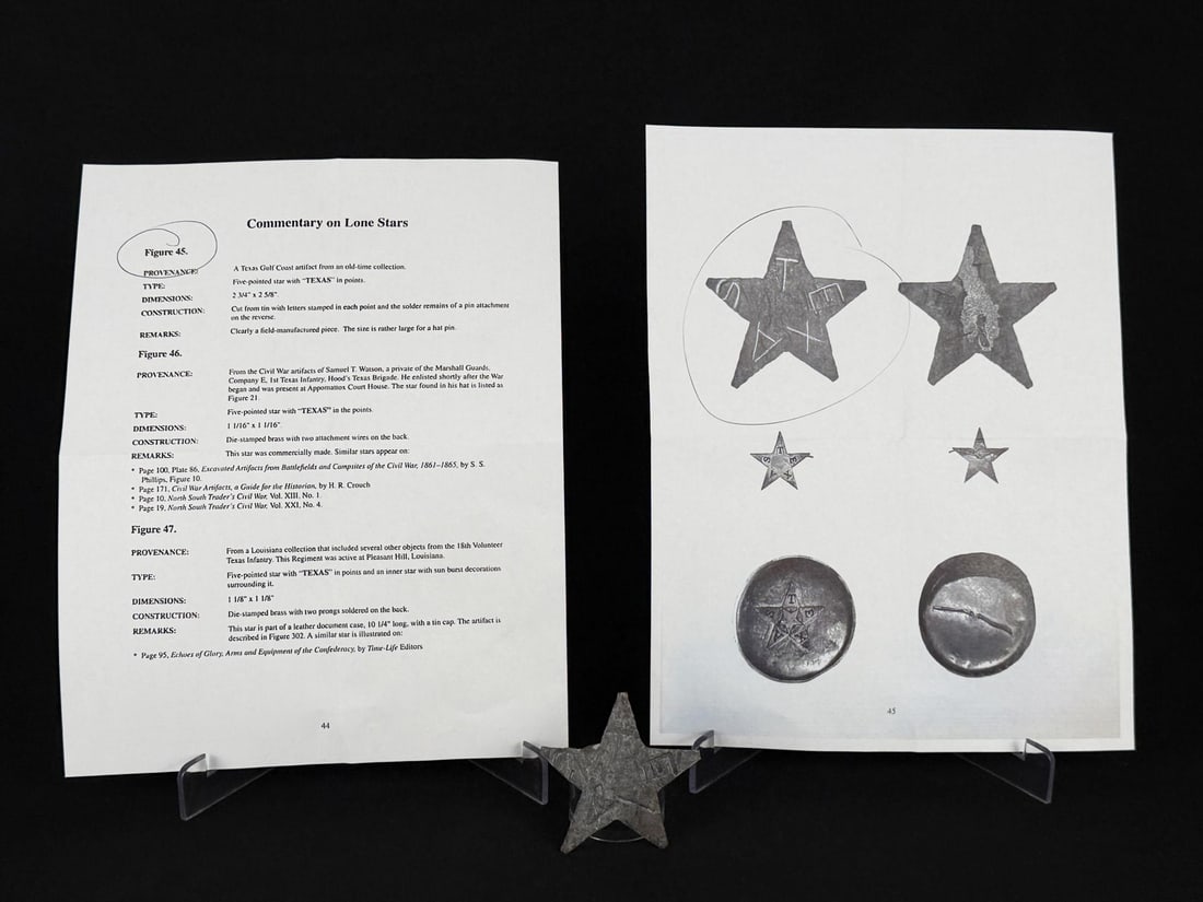 Civil War Confederate Texas Lone Star Hat Badge (1 of 4)