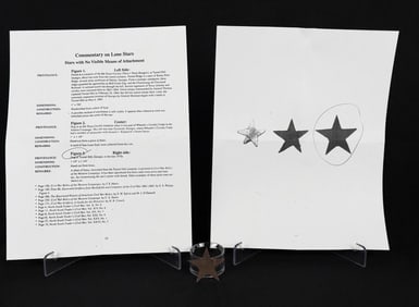 Civil War Confederate Texas Lone Star Hat Badge