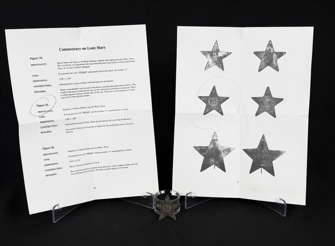 Civil War Confederate Texas Lone Star Hat Badge (1 of 4)