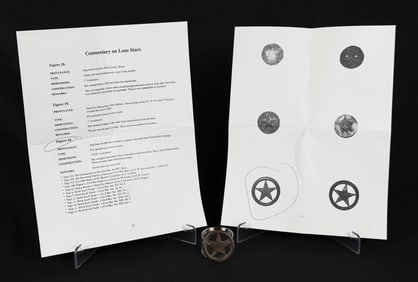 Civil War Confederate Texas Lone Star Hat Badge