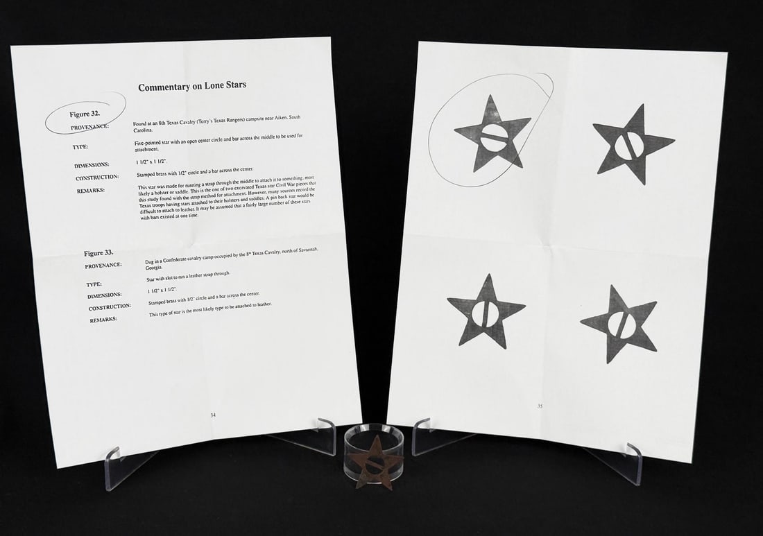 Civil War Confederate Texas Lone Star Hat Badge (1 of 4)