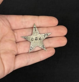 Civil War Confederate Texas Lone Star Hat Badge