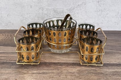 Mid Century Culver Antigua Ice Bucket Set