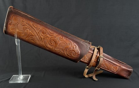 Tooled Leather Rifle Scabbard Case