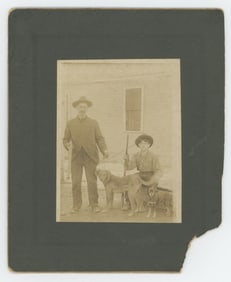 Hunters with Dogs and Rifles Cabinet Photo
