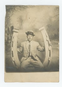 Lucky Giant Horseshoe Studio Portrait Photo