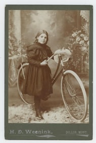 Dillon Montana Girl with Bicycle Cabinet Photo