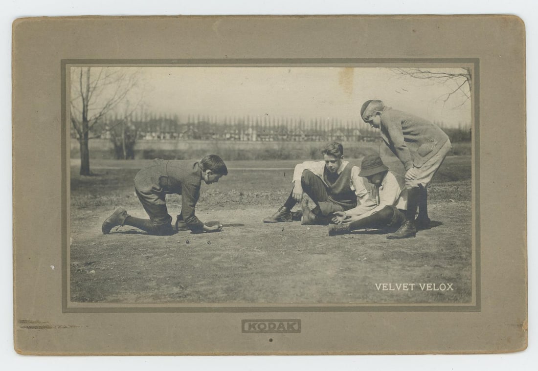 Kodak Velvet Velox Marbles Advertising Photo: 4" by 7". From the Ralph Merry Collection of Historic Photography.