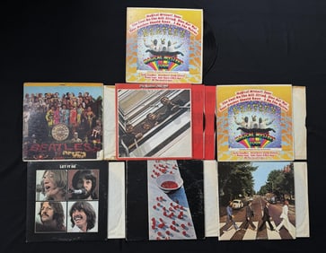 Collection of Beatles 33 LP Records