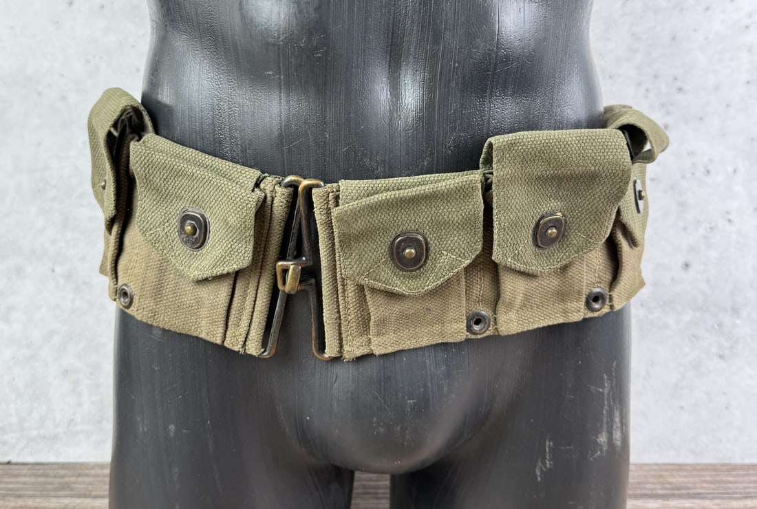 WW2 M1 Garand Cartridge Ammo Belt: Marked as shown, nice example.