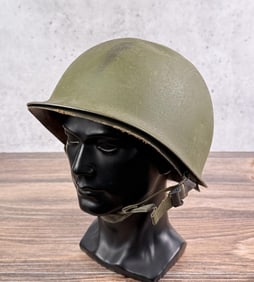 Vietnam War Rear Seam M1 US Army Helmet Decorated
