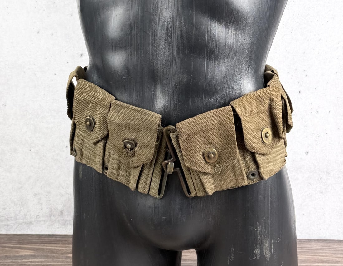 WW2 M1 Garand Cartridge Ammo Belt: Nice example. From the estate of Special Forces Sargent Rand Garland Jones of Stevensville Montana.