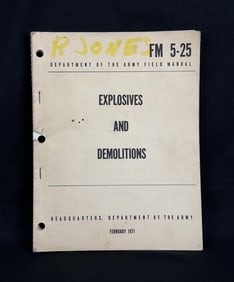 Vietnam War Explosives and Demolitions Manual