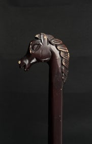 Folk Art Horse Head Cane Walking Stick