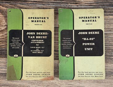 John Deere HA-92 Fertilzer Operators Manuals