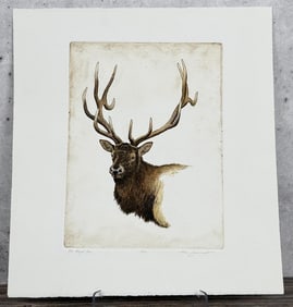 William Gamradt The Royal One Elk Etching Print
