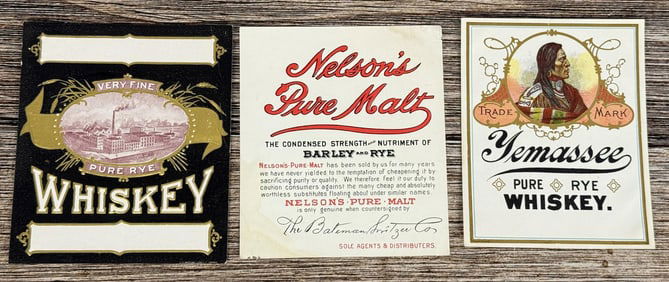 Montana Yemassee Whiskey Bottle Barley Rye Labels