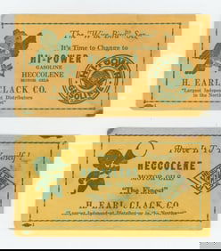 H. Earl Clack Hi-Power Gasoline Heccolene Blotters