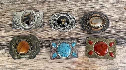 Collection of Western Cowboy Belt Buckles
