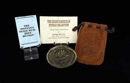 Bronze Montana Centennial Belt Buckle